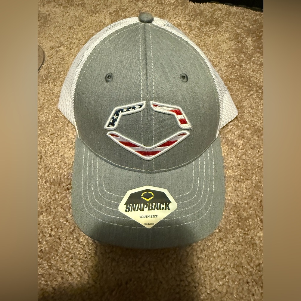 Gray and White EvoShield Junior Snapback Cap